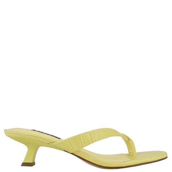 Nine West Marigol Thong Yellow Heeled Sandals | Ireland 91U86-5S49